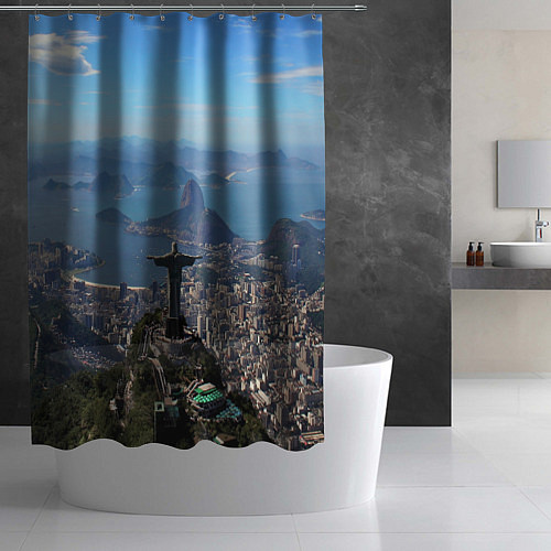 Шторка для ванной Рио-де-Жанейро / 3D-принт – фото 2