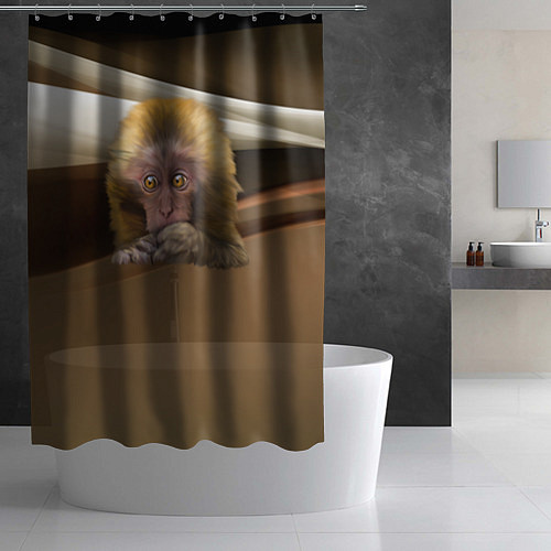 Шторка для ванной Мартышка / 3D-принт – фото 2