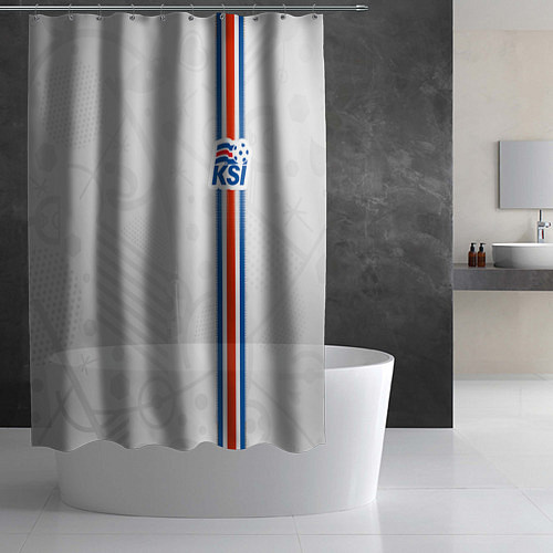 Шторка для ванной Сборная Исландии по футболу / 3D-принт – фото 2