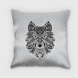 Подушка квадратная Расписной волк, цвет: 3D-принт