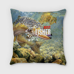 Подушка квадратная Лучший рыбак - осетр