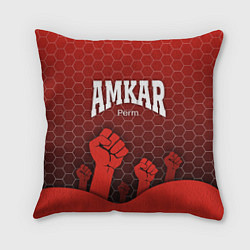 Подушка квадратная Amkar Perm, цвет: 3D-принт