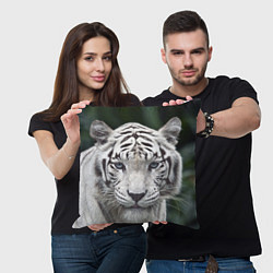 Подушка квадратная Белый тигр, цвет: 3D-принт — фото 2