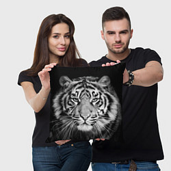 Подушка квадратная Мордочка тигра, цвет: 3D-принт — фото 2