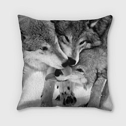 Подушка квадратная Волчья семья, цвет: 3D-принт