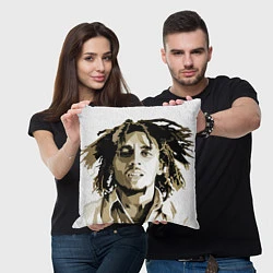 Подушка квадратная Bob Marley: Mono, цвет: 3D-принт — фото 2