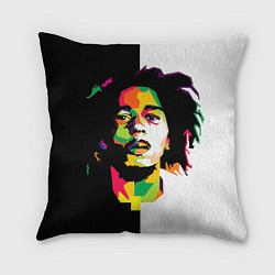 Подушка квадратная Bob Marley: Colors, цвет: 3D-принт