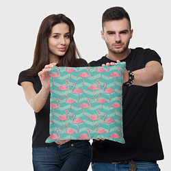 Подушка квадратная Flamingo Pattern, цвет: 3D-принт — фото 2