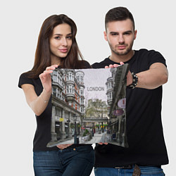 Подушка квадратная Лондон - бульвар, цвет: 3D-принт — фото 2