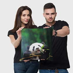 Подушка квадратная Панда на ветке, цвет: 3D-принт — фото 2