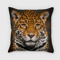 Подушка квадратная Взгляд ягуара, цвет: 3D-принт