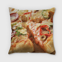 Подушка квадратная Пицца 2, цвет: 3D-принт
