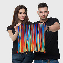 Подушка квадратная Colored stripes, цвет: 3D-принт — фото 2