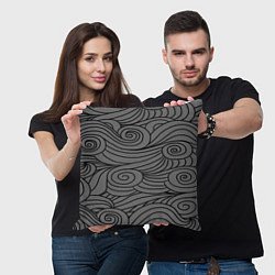 Подушка квадратная Gray pattern, цвет: 3D-принт — фото 2