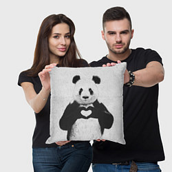 Подушка квадратная Panda Love, цвет: 3D-принт — фото 2