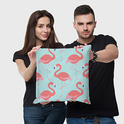 Подушка квадратная Розовые фламинго, цвет: 3D-принт — фото 2