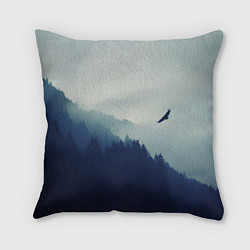 Подушка квадратная Орел над Лесом, цвет: 3D-принт