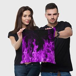 Подушка квадратная Фиолетовый огонь, цвет: 3D-принт — фото 2