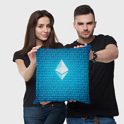 Подушка квадратная Blue Ethereum, цвет: 3D-принт — фото 2