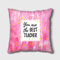 Подушка квадратная Лучший учитель цвета 3D-принт — фото 1