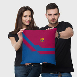 Подушка квадратная Barcelona FC: Blue style, цвет: 3D-принт — фото 2