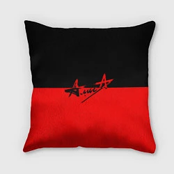 Подушка квадратная АлисА: Черный & Красный, цвет: 3D-принт