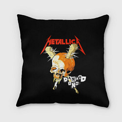 Подушка квадратная Metallica - orange skull