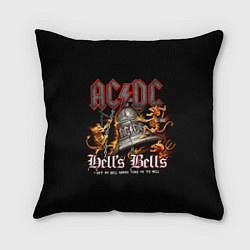 Подушка квадратная AC DC - bell with devils, цвет: 3D-принт