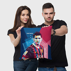 Подушка квадратная Lionel Messi, цвет: 3D-принт — фото 2