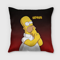 Подушка квадратная Homer Genius, цвет: 3D-принт