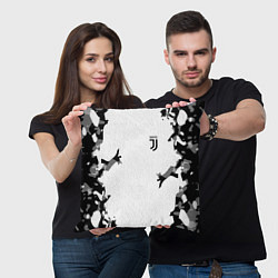 Подушка квадратная FC Juventus: White Original, цвет: 3D-принт — фото 2