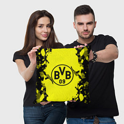 Подушка квадратная FC Borussia Dortmund: Yellow & Black, цвет: 3D-принт — фото 2