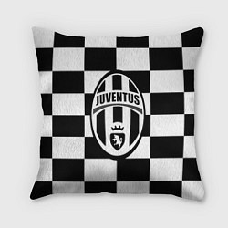 Подушка квадратная FC Juventus: W&B Grid, цвет: 3D-принт