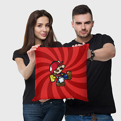 Подушка квадратная Super Mario: Red Illusion, цвет: 3D-принт — фото 2