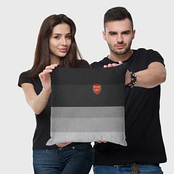 Подушка квадратная ФК Арсенал: Серый стиль, цвет: 3D-принт — фото 2