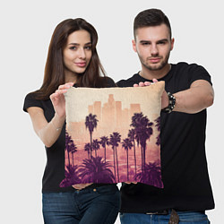 Подушка квадратная Los Angeles, цвет: 3D-принт — фото 2