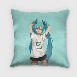 Подушка квадратная Hatsune Miku, цвет: 3D-принт