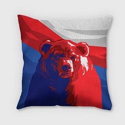 Подушка квадратная Российский медведь, цвет: 3D-принт