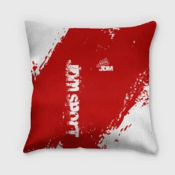 Подушка квадратная Eat Sleep JDM: Red Style, цвет: 3D-принт