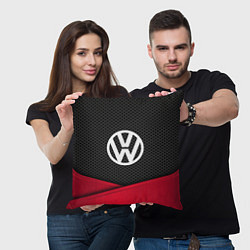 Подушка квадратная Volkswagen: Grey Carbon, цвет: 3D-принт — фото 2