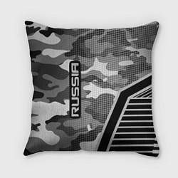 Подушка квадратная Russia: Grey Camo, цвет: 3D-принт