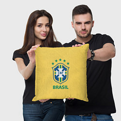 Подушка квадратная Brazil Team, цвет: 3D-принт — фото 2