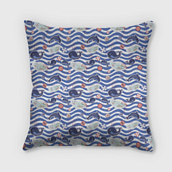 Подушка квадратная Морские волны, цвет: 3D-принт