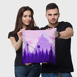 Подушка квадратная Firewatch: Violet Wood, цвет: 3D-принт — фото 2