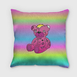 Подушка квадратная Lil Peep Bear, цвет: 3D-принт