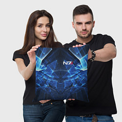 Подушка квадратная Mass Effect: Blue Armor N7, цвет: 3D-принт — фото 2