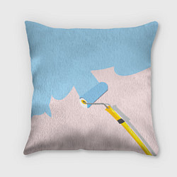 Подушка квадратная Голубая заливка, цвет: 3D-принт
