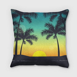 Подушка квадратная Солнечный закат, цвет: 3D-принт