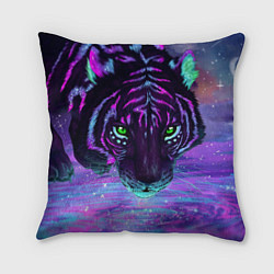 Подушка квадратная Неоновый тигр, цвет: 3D-принт