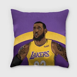 Подушка квадратная LeBron 23: Lakers, цвет: 3D-принт